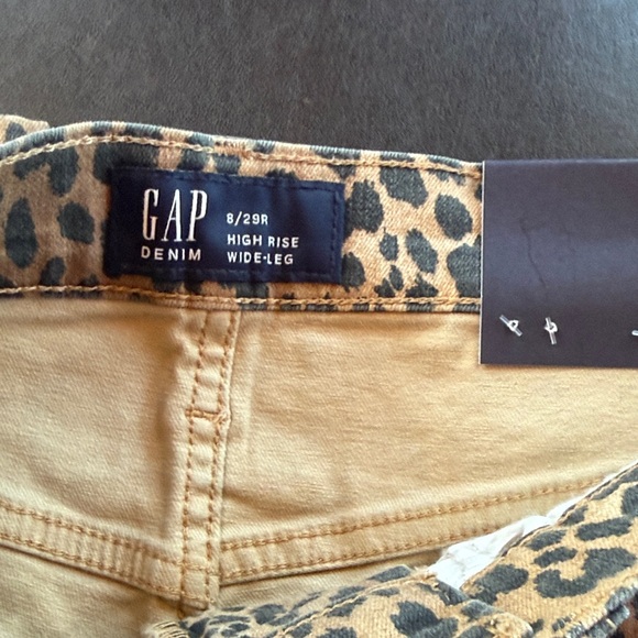 NWT GAP Cheetah Print High Rise Wide Leg - Brown and Black Pants(Size 8/29 R) - Picture 5 of 8